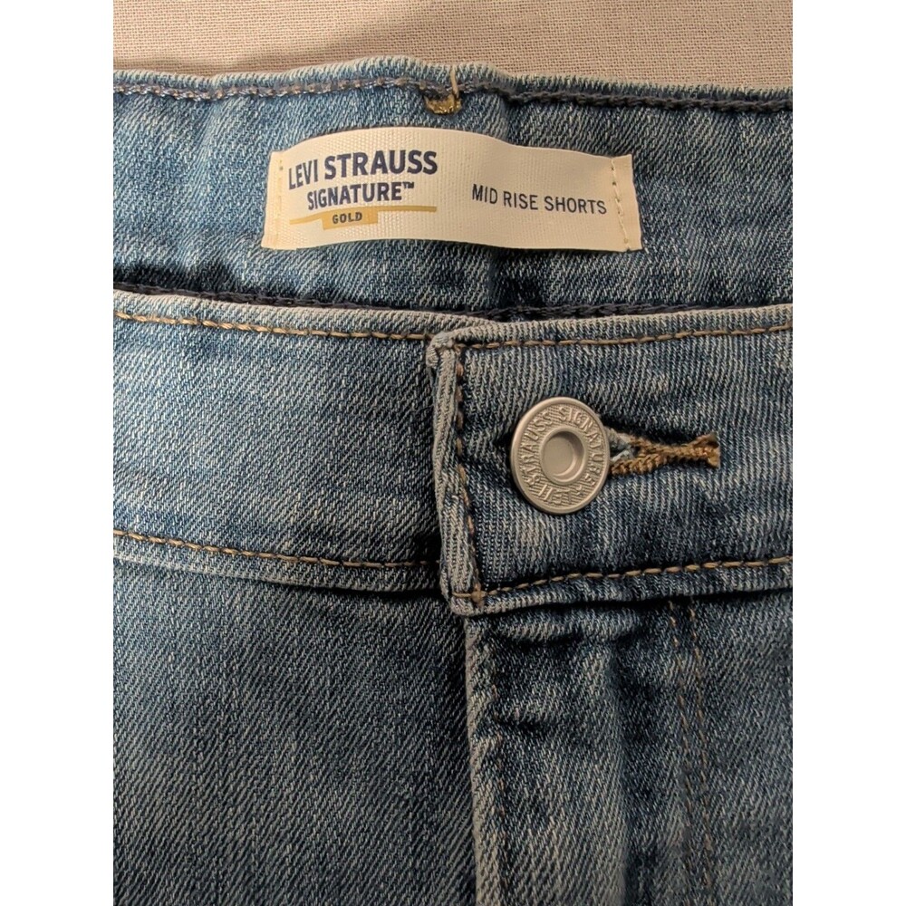 NWT 2 pair Levi Strauss Signature Gold Women's Blue Denim Jean Shorts Size 24 - Picture 14 of 16